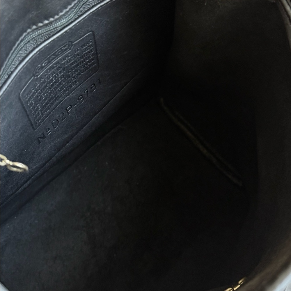 Vintage 90's Coach Black Leather Daypack 9791 Vtg Turnlock Backpack - Picture 11 of 16